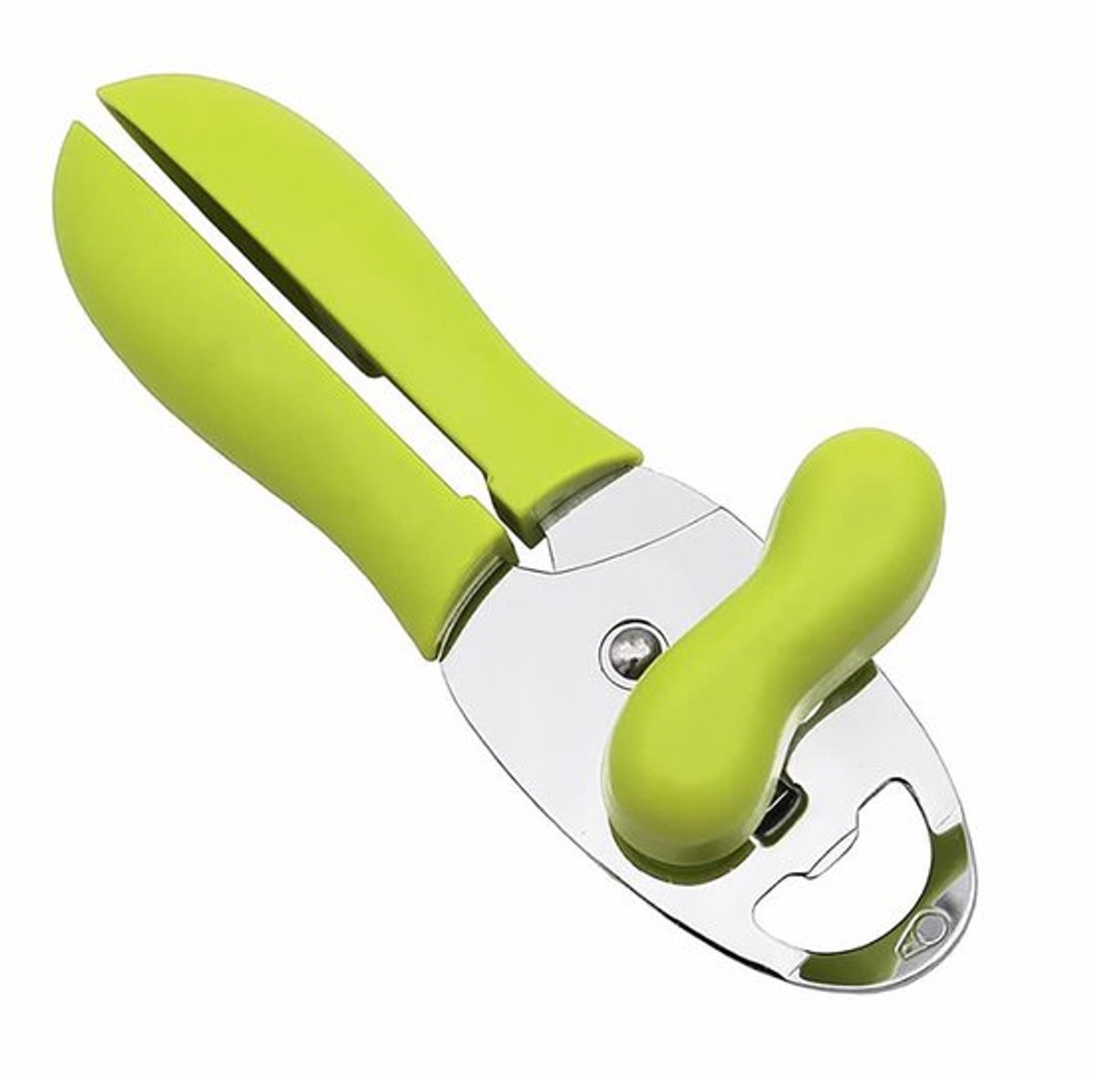 Blikopener van roestvrij staal, professionele handmatige blikopener, 4-in-1 keukenaccessoires voor ingeblikt voedsel, flessendeksel en pot (groen)