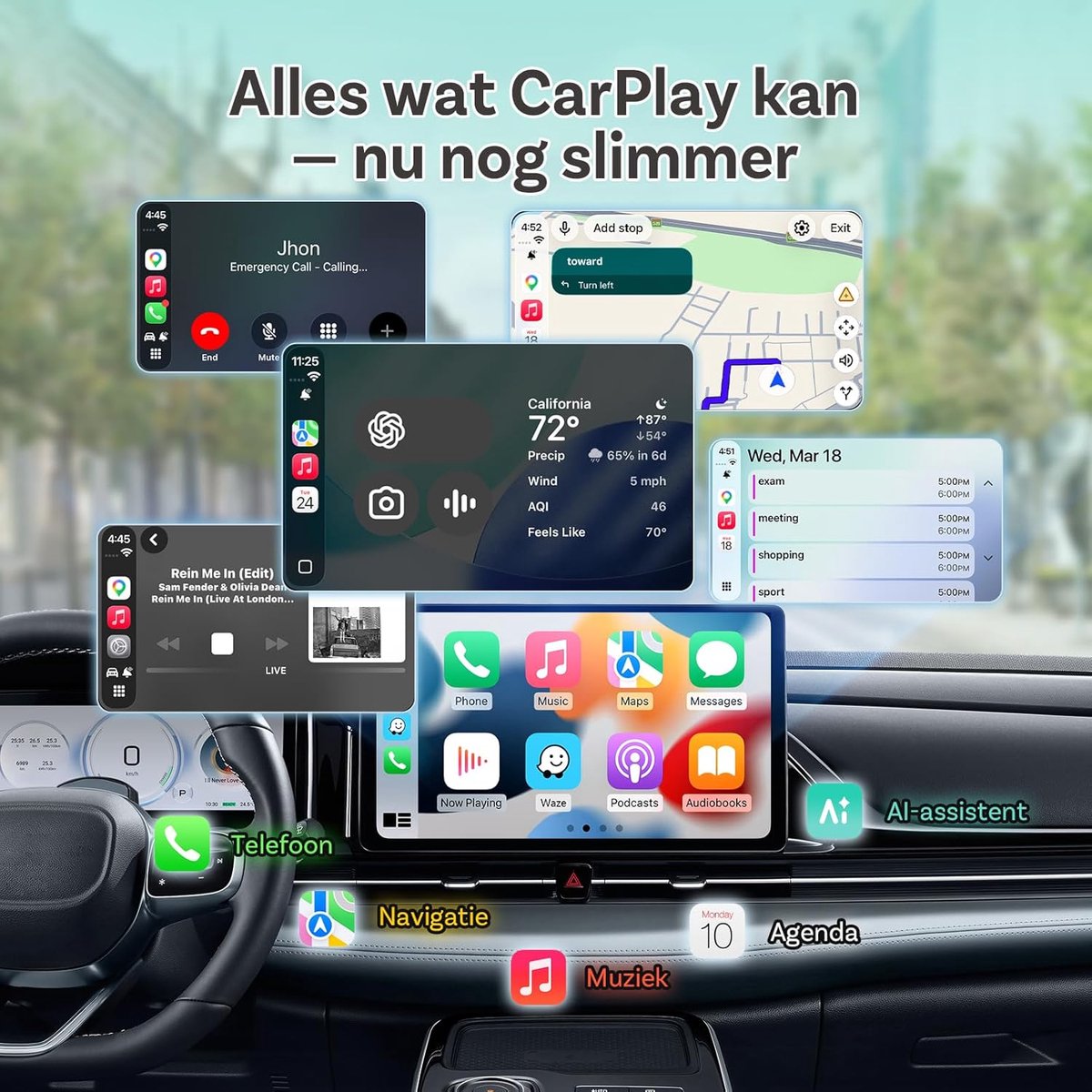Ottocast Mini Pico – Premium Series CarPlay Android Auto-adapter Plug & Play — cadeau in Gadgets - foto 2