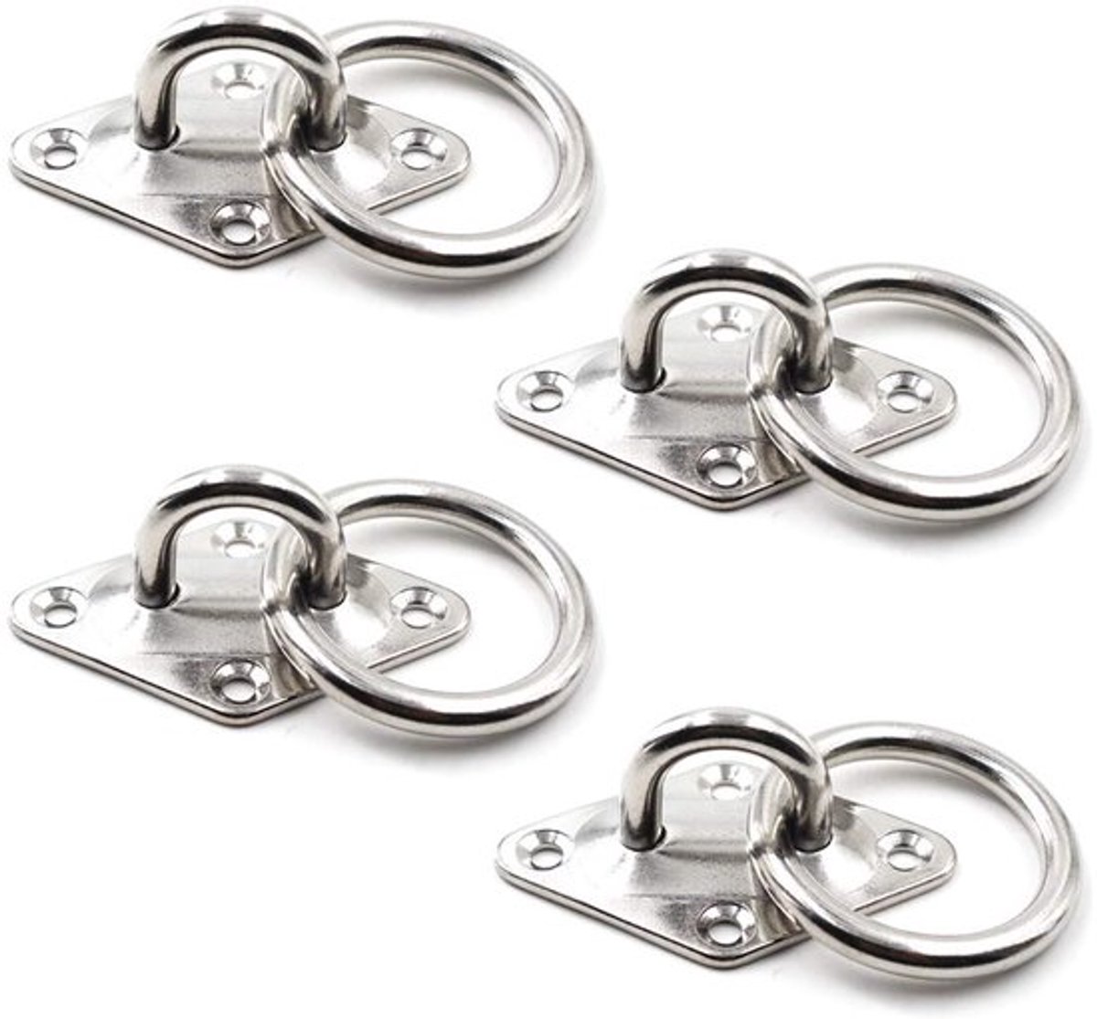 Plafond Wand Bevestigingshaak Zware Duty Anker Diamant Pad Oogplaat Met Ring 5mm 3/16" 304 RVS Geweldig voor Yoga Schommels Hangmatten/Boot Bevestiging/Marine Dek Hardware/Suspensie Trainingsbanden