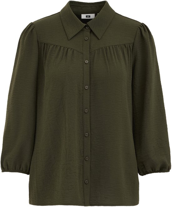 WE Fashion Damems blouse met driekwart mouwen