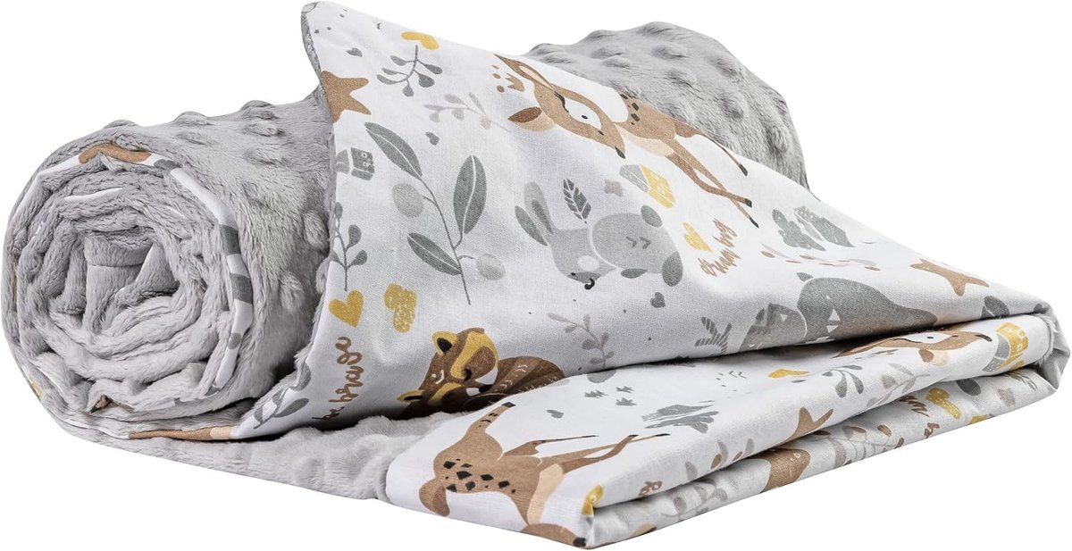 SnelShoppen - Baby Deken 100% Katoen 75x100 cm Multifunctioneel Knuffeldeken Dunne Zacht Delicaat Bilateraal Minky Ademend Voor Alle Seizoenen