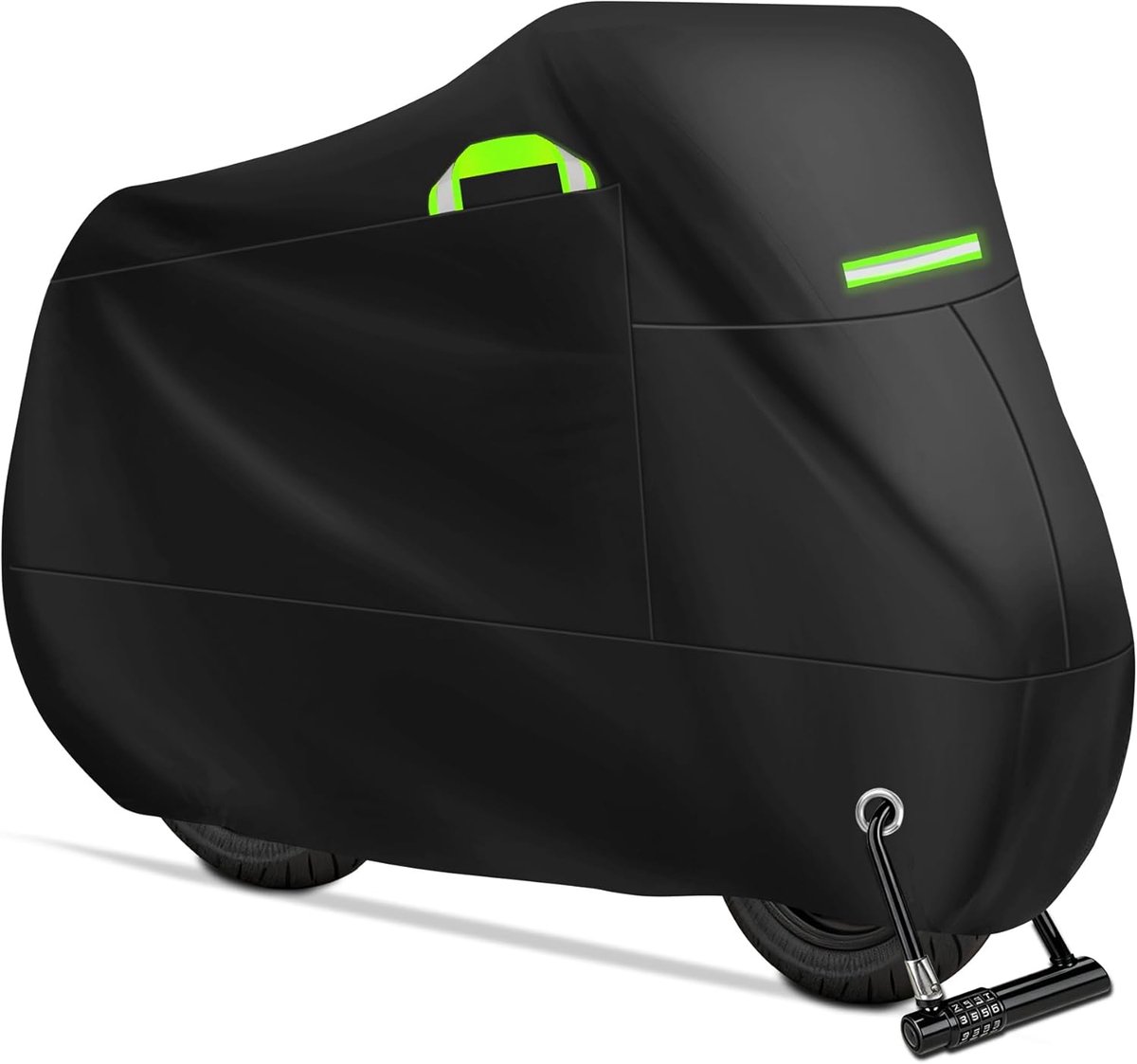 SnelShoppen - Motorafdekzeil XXL 190T - Waterdicht Motorhoes met UV-Bescherming, Winterbestendig, Stofdicht, Met Slotgat en Winddichte Gesp, 245 cm x