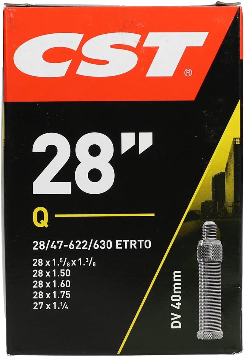 SnelShoppen - Fietsbinnenband 28 x 1 1/8-1.75 inch - Zwart - Geschikt voor Trekkingfietsen - Duurzaam Materiaal - 40 mm Ventiel - Perfect voor Fietsto