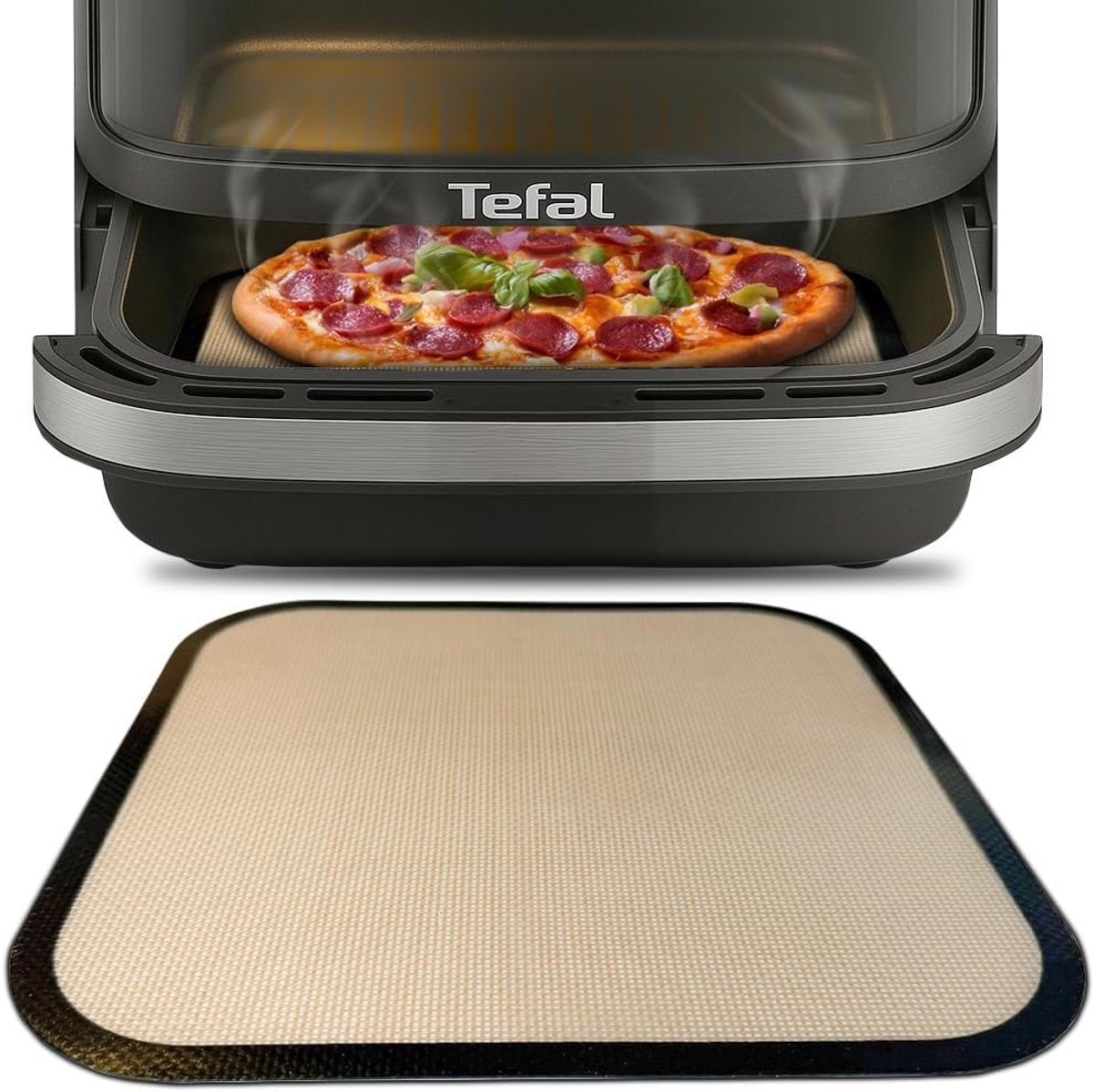 SnelShoppen - Silicone Bakmat voor Airfryer, Geschikt voor Tefal Easy Fry XL, Ondersteuning voor Non-Stick Koken, Herbruikbare en Milieuvriendelijke B