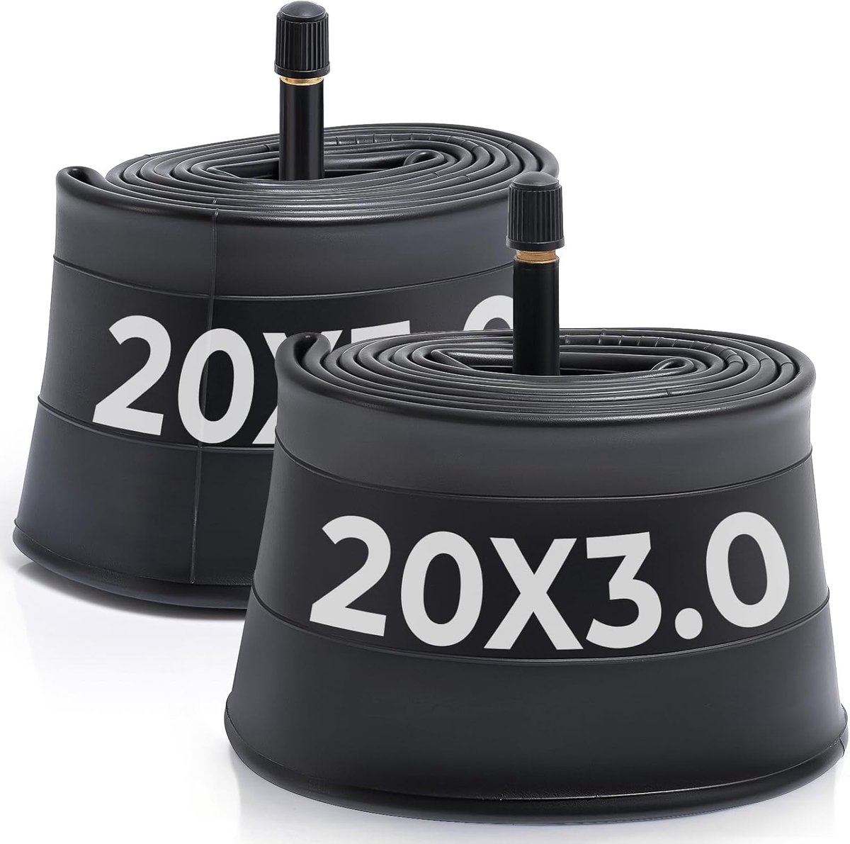 SnelShoppen - Pack van 2 Premium 20 x 3.0 Fat Bike Binnenbanden - Geschikt voor 20 x 3.0/3.5 Elektrische Fietsen met 32 mm Schrader Ventiel - Butyl Ru