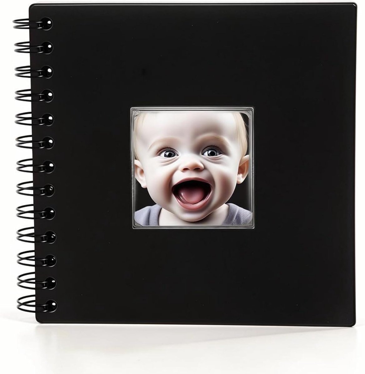 SnelShoppen - Photo Album met Zwarte Pagina's, 20 Bladen, DIY Ringband Fotoalbum voor Persoonlijke Foto's, Scrapbook voor Feestdagen zoals Verjaardag,