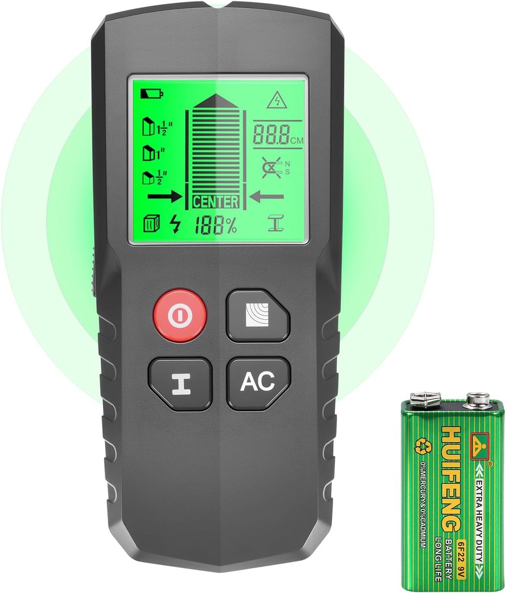 SnelShoppen - Draadzoeker 5-in-1 Multifunctionele Wandscanner met HD-LCD-Display, Audio-Alarmsysteem voor Metalen, Houten Balken, Stroomleidingen en B