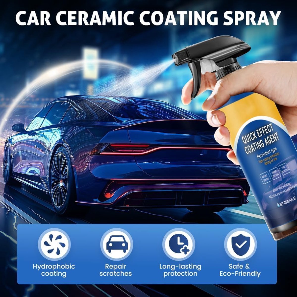 SnelShoppen - Car Spray 500ml - Hoogwaardige Glans & Bescherming voor Auto's, Motoren, en Meer - Duurzaam en Veelzijdig - Perfect voor Onderhoud en Ve