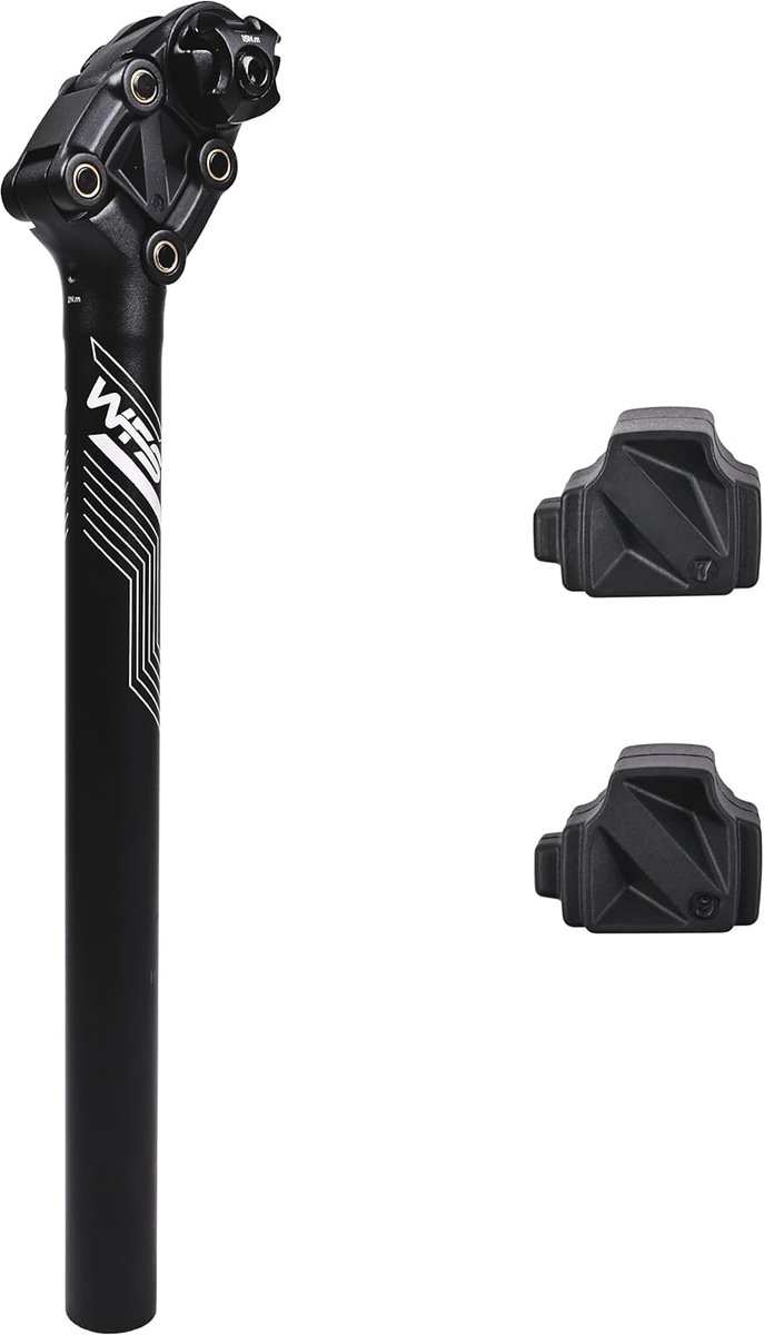 SnelShoppen - Schokdempende Verende Zadelpen 27,2 mm x 360 mm - Comfortabele 20 mm Reisfiets Zadelpen met 3 Elastomeerveren voor MTB en Racefietsen -