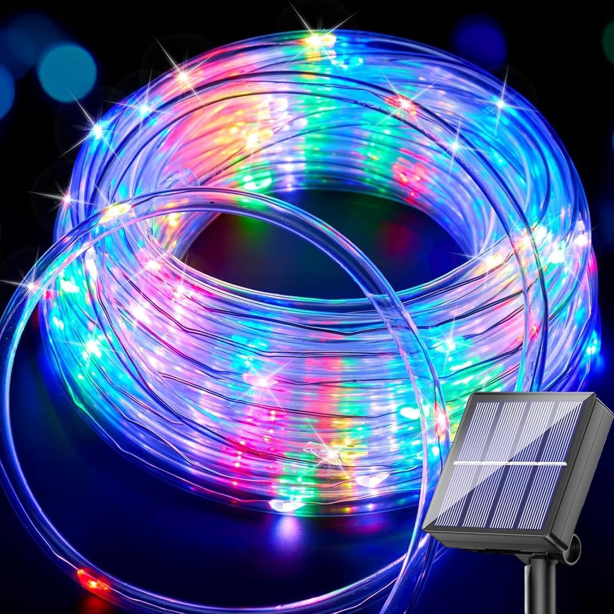 SnelShoppen - Solar Powered Outdoor LED String Lights 10m met 100 Waterdichte LEDs - Tuinverlichting voor Feest, Kerst, Bruiloft - 8 Lichtmodi - Flexi