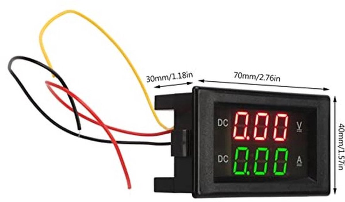 Huidige Meter, 2 in 1 600V 20A Dubbele Digitale Weergave Hall Sensor Hoogst Nauwkeurige Volt Amp Meter Gecalibreerde Potentiometers Digitale Voltmeter Ammeter