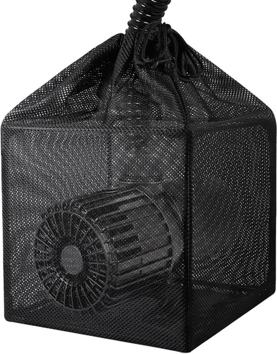 Vijver Filterzak - Pomp Barriere Zak - 10 inch - Filterzak voor waterpomp - beschermzak voor waterpomp - anti-verstoppings filterbox - met standaard - voor aquarium, tuin, vijver - 25*25*25 cm - zwart