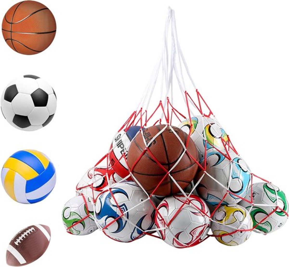 voor 10 ballen - baltassen en net voor voetbal, basketbal, volleybal en handbal