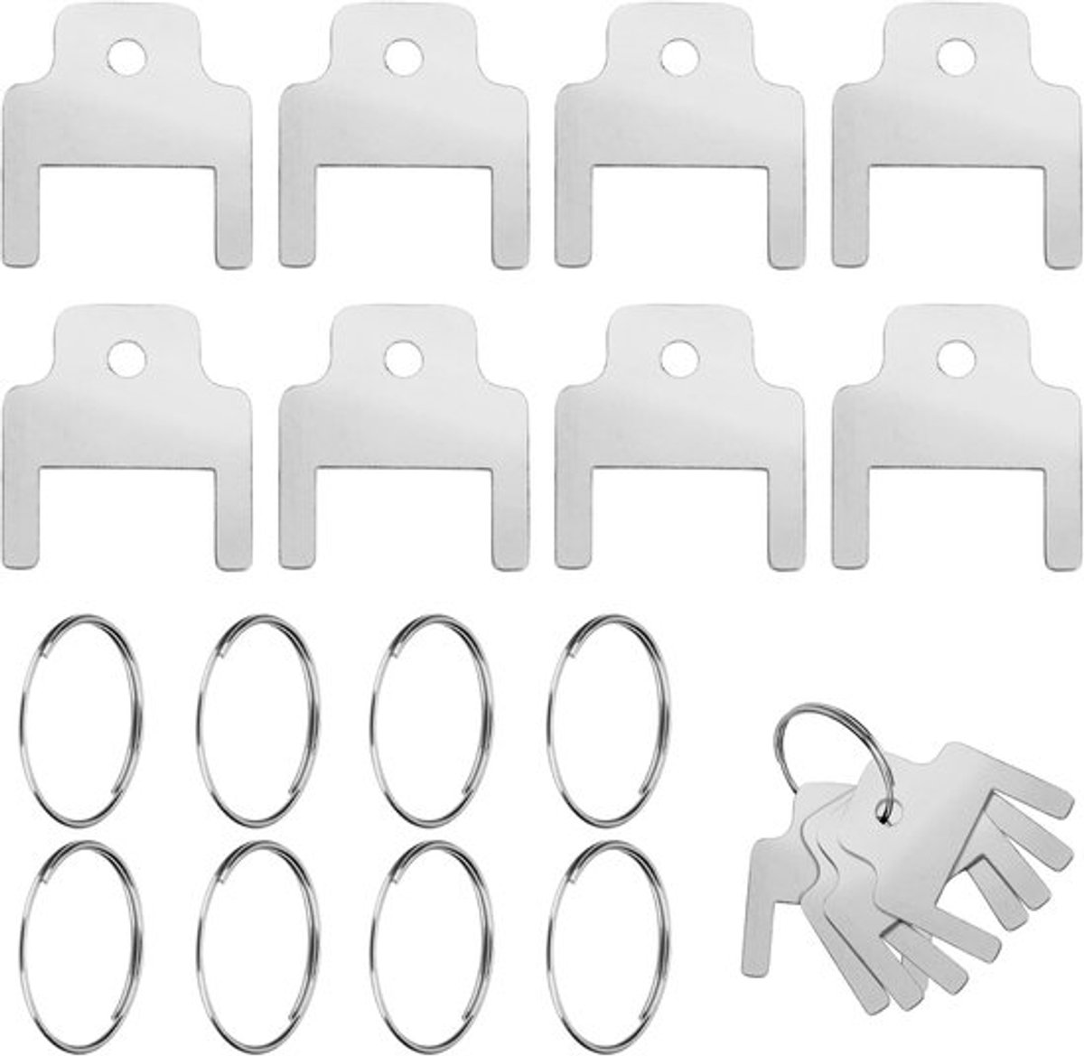 8 stuks papieren handdoekendispenser sleutels - RVS toiletpapierdispenser met 8 sleutelhangers - Praktische papieren handdoekhouder sleutel voor Kimberly Clark
