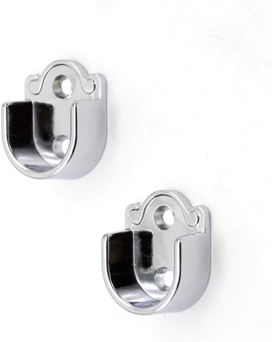 Flange Bar Holder - 2/4/6 Pack - Zinc Alloy Cabinet Pole Sockets - Flange Socket voor Wardrobe Bracket en Shower Curtain Rod van Merkloos — afbeelding 2