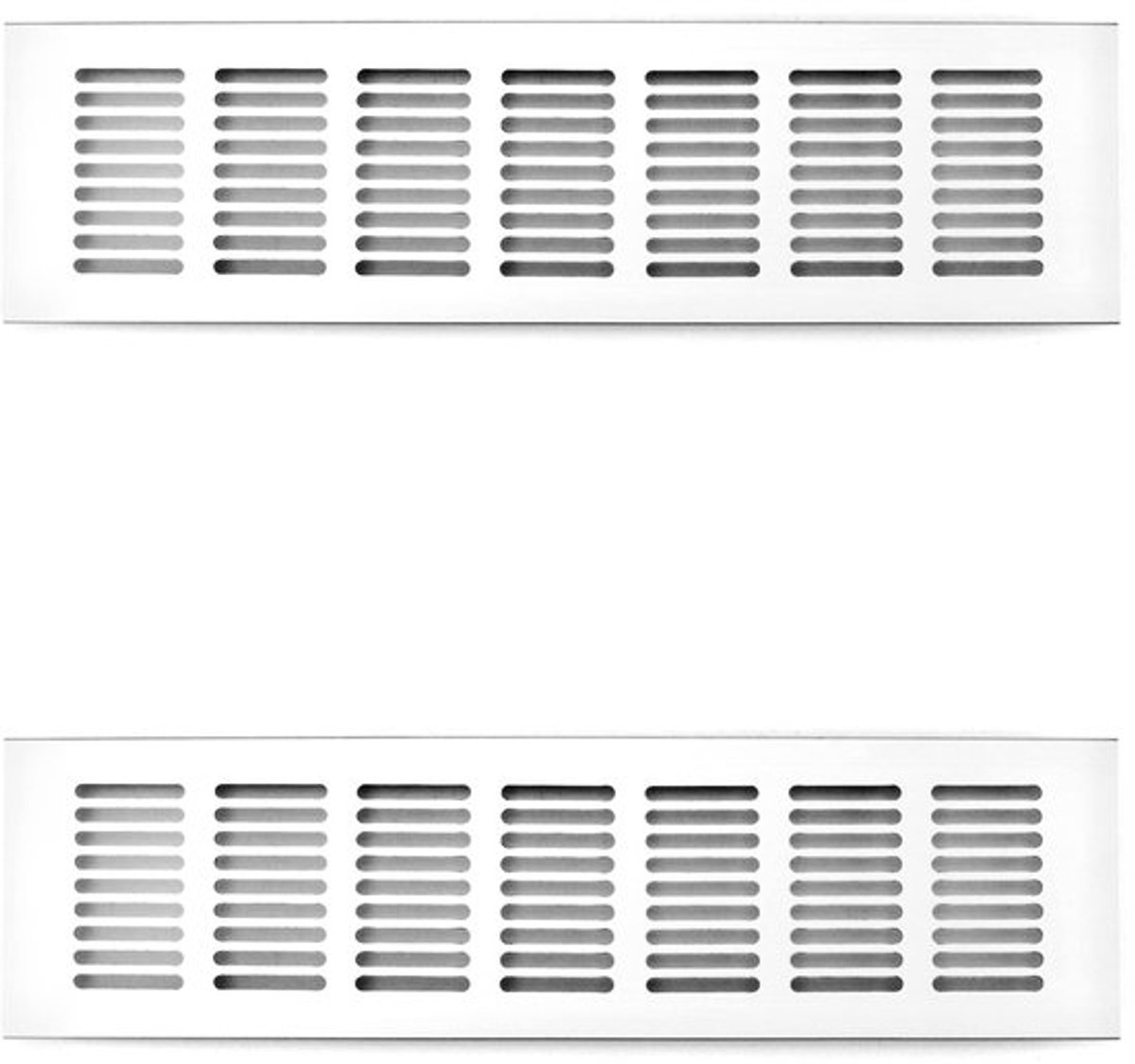 ® 2 stuks hoogwaardig aluminium ventilatierooster, deur ventilatierooster, voor kasten schoenenkasten badkamer keuken, 8X30CM
