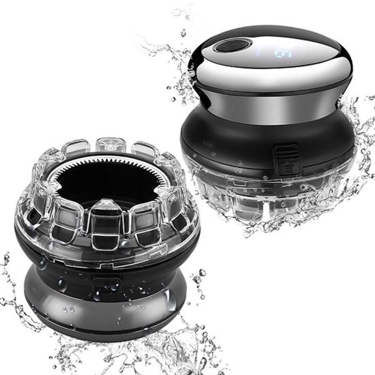 Tondeuse - Tondeuse voor mannen - Hoofd scheerapparaat voor mannen - Hoofd kaal scheren - 360° draaibare Zelfknip-Set - Met LED-display, laag geluidsniveau