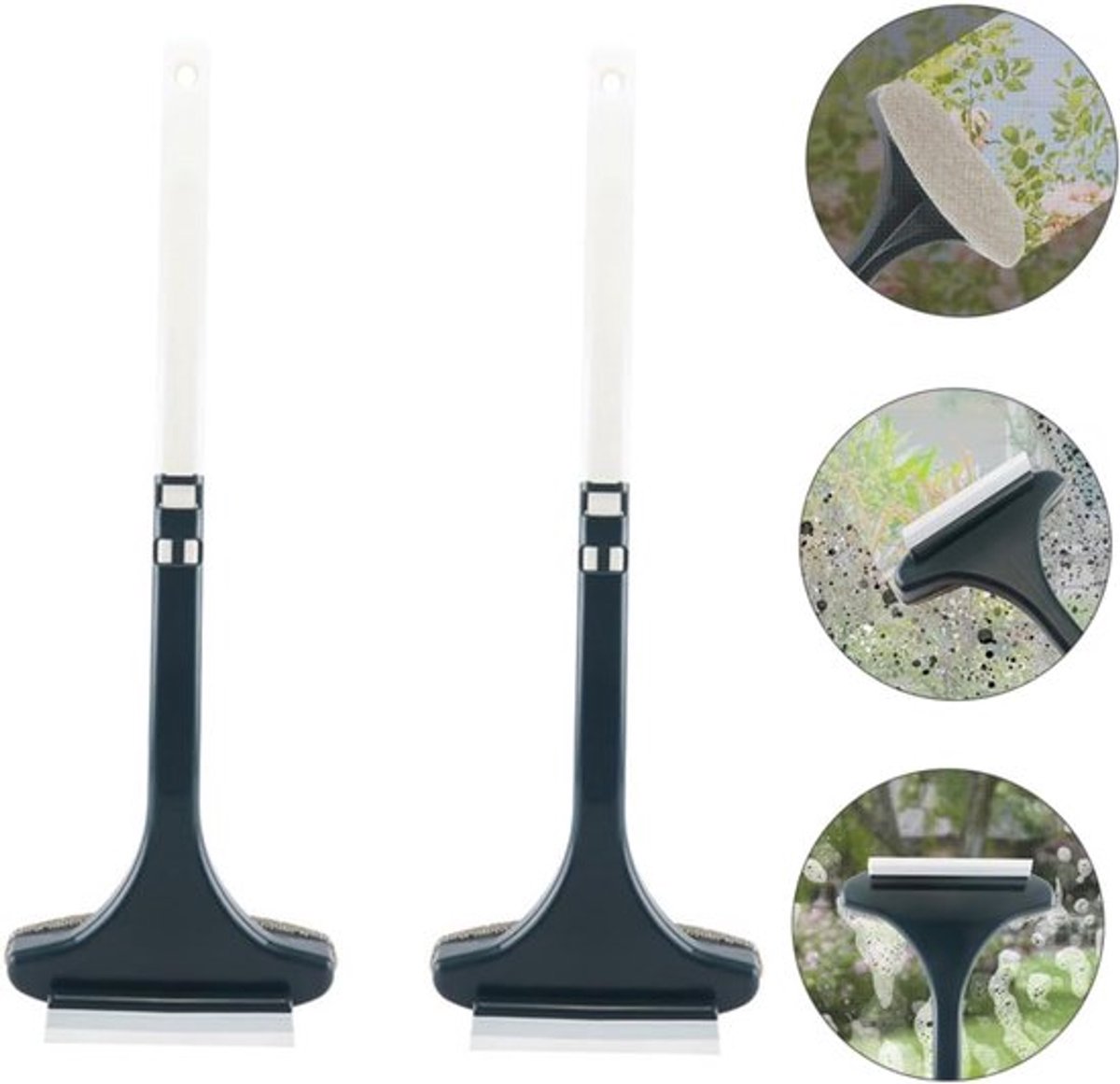 2 stuks - Reinigingsborstel - Reinigingsborstel voor raamhorren - Raamhorrenborstel - Afneembaar - Raamreinigingsgereedschap - Geschikt voor thuisgebruik - Eenvoudig te reinigen gaashorren - Wit en groen