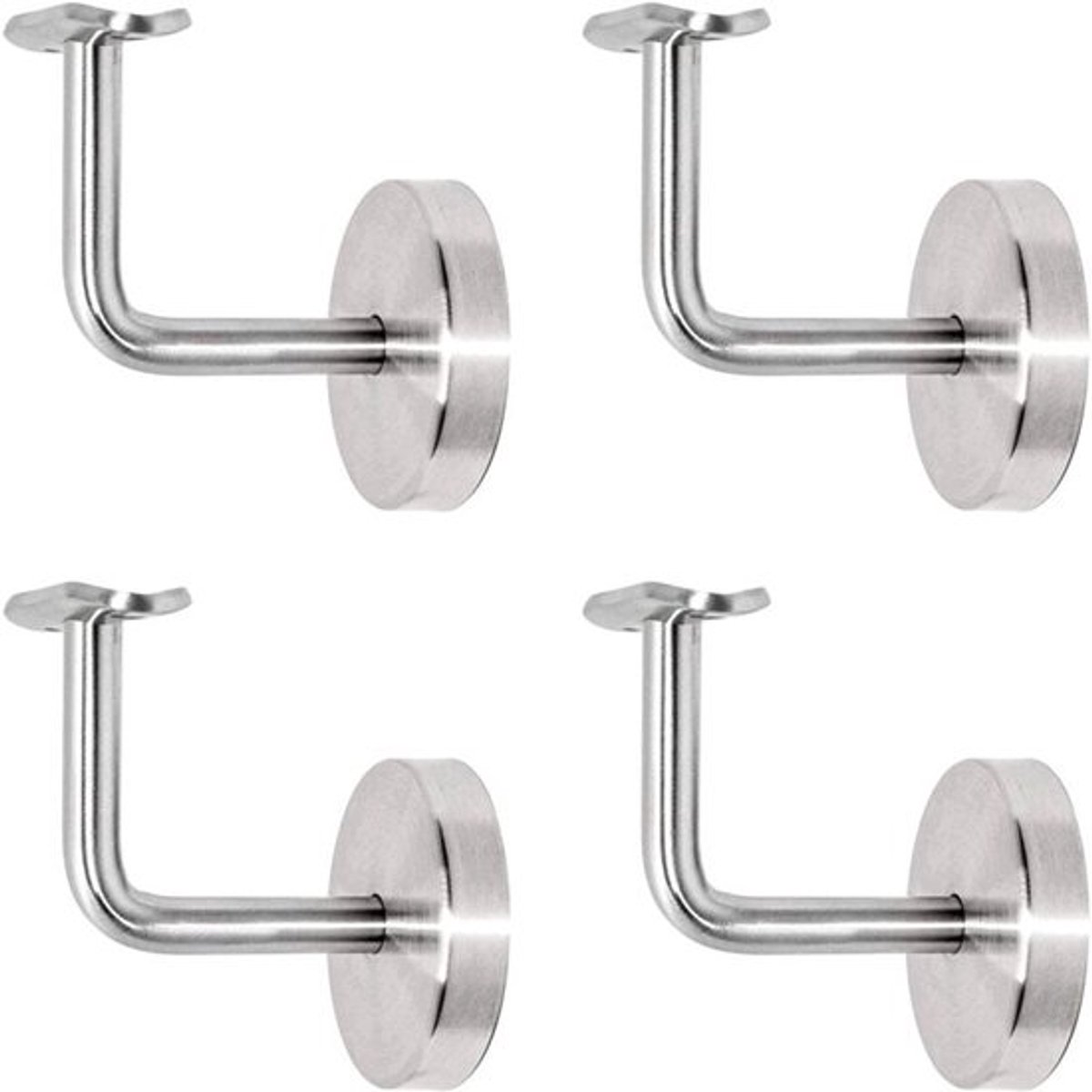 4 stuks Leuningdragers - Trapleuning Beugel - Roestvrij Stalen Leuninghouder - voor Veiligheidsbescherming in Trappenhuizen, Gangen, Badkamers(Zilver)