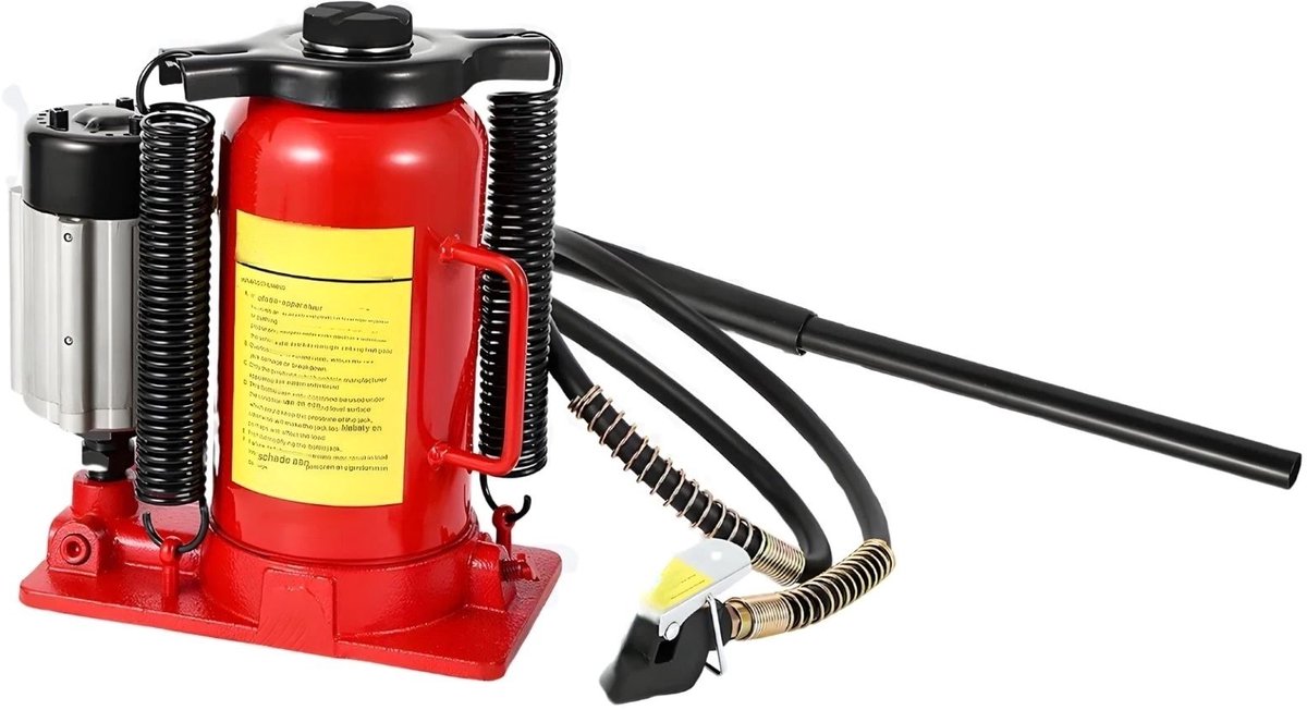 Pneumatische Hydraulische Fleskrik - 20T Verstelbaar met Dubbele Bediening - voor auto truck en suv - 260-510 mm Model 8004-1 - Zwart