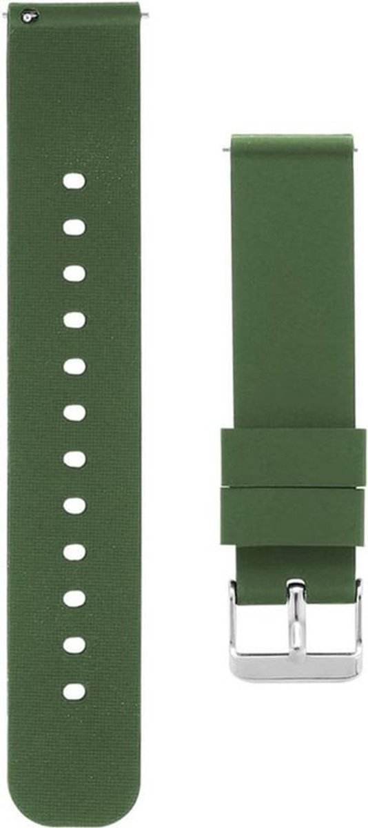 Waterdichte siliconen quick release horlogebandjes met zachte rubberen vervangende bandjes - verzilverde roestvrijstalen gesp