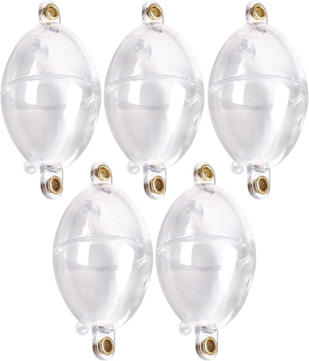 5 stuks Vissersdobber, ovaal, van plastic, waterbal bubbel-dobbers, watervullende dobbers, buitenshuis vissen accessoires voor boot- en zeevissen
