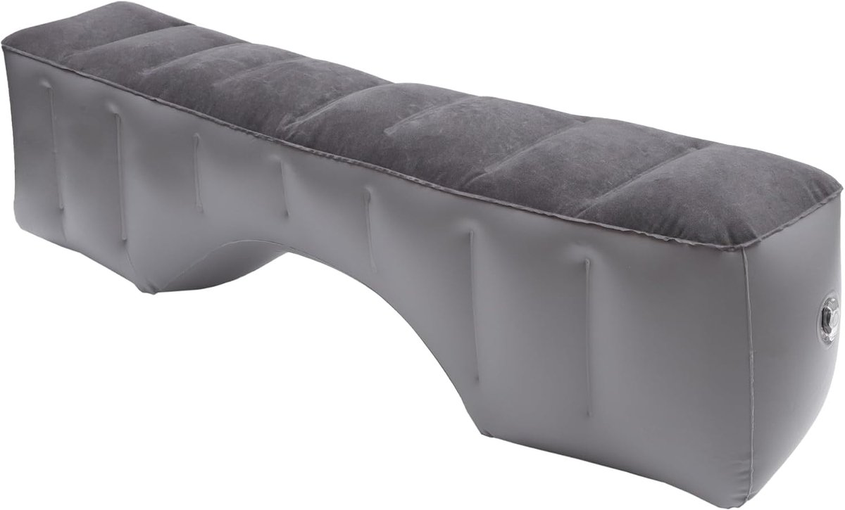 SnelShoppen - Auto Matras voor Slaapcomfort Achterbank, Luchtbed voor Rust, Zwart/Grey, Duurzaam PVC, Eenvoudig te Installeren, Geschikt voor de meest