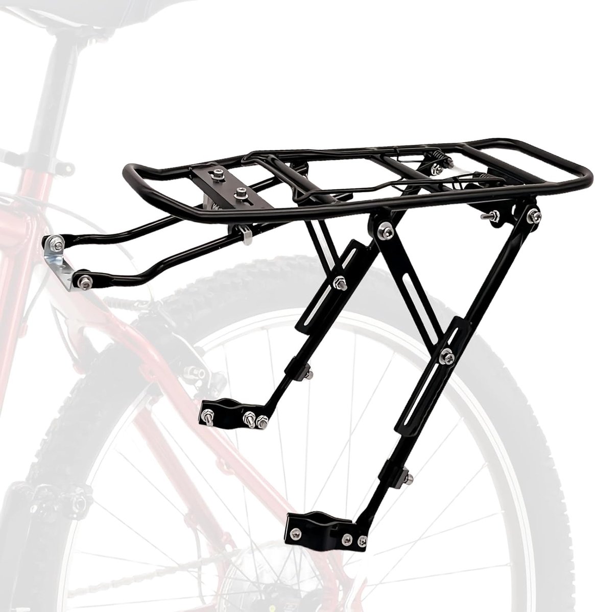 SnelShoppen - Achterdrager Fiets, MTB Bagagedrager, Lichtgewicht Aluminium, Snelle Montage, Verstelbare Fietsendrager voor Fietsvakanties en Tochten