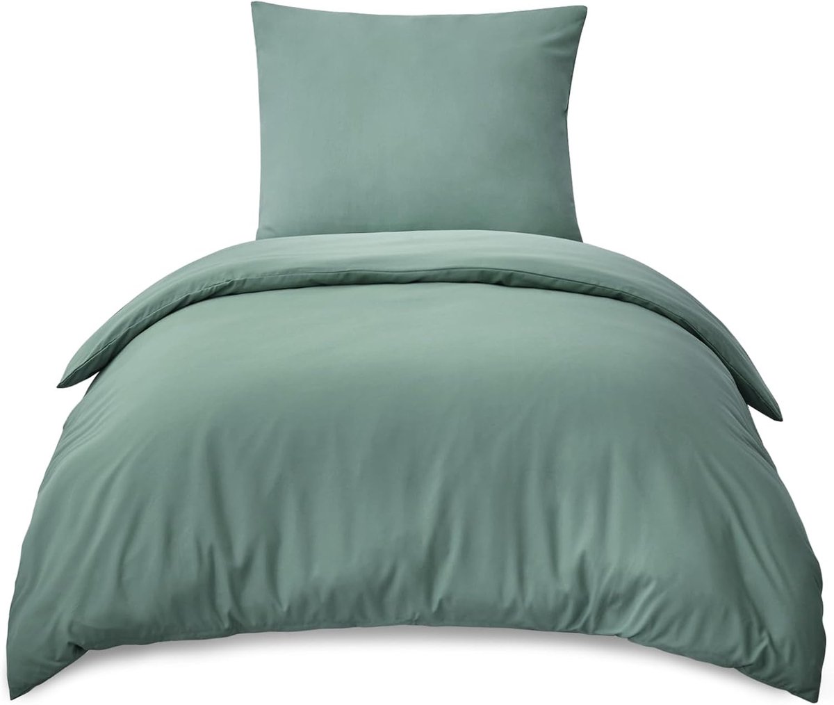 SnelShoppen - Luxe Microfiber Dekbedovertrek Set 155 x 220 cm - 2-delig Groen - Oeko-Tex Kwaliteit - Zacht en Strijkvrij - Ideaal voor een Goede Nacht