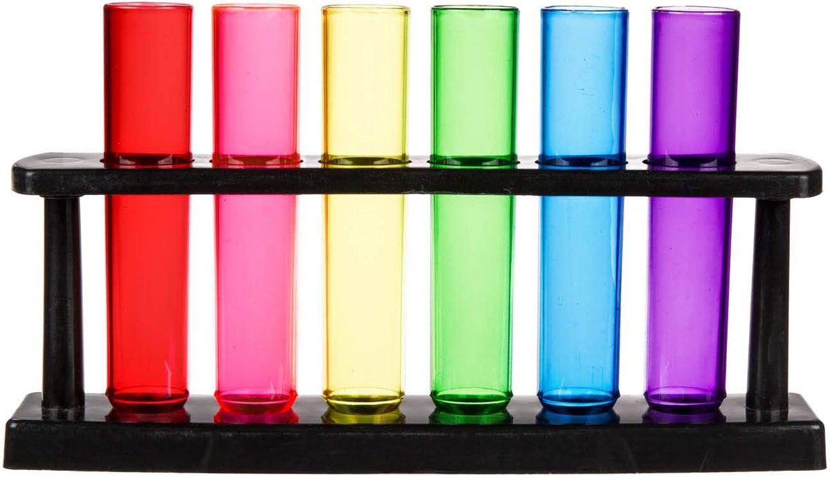SnelShoppen - OOTB 93/2072 Plastic Shooter Tube, Test Tube, 40 ml - Kleurige Shotglazen, Perfect voor Feestjes, Camping en Kinderactiviteiten