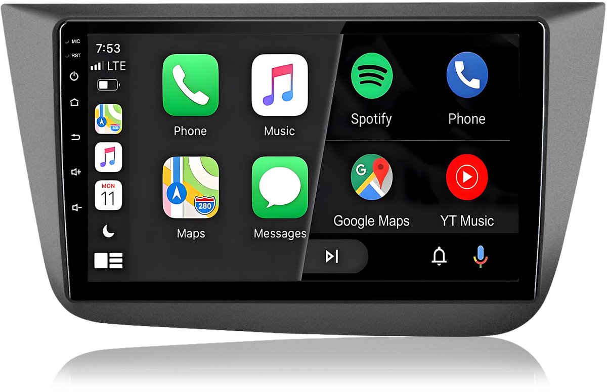 Cestovet Autoradio - Geschikt Voor Seat Altea Toledo 2004 t/m 2015 - Android 14 - Draadloos Apple Carplay & Android Auto - 2GB + 64GB - 4 Core processor - Bluetooth & Wifi GPS Navigatie