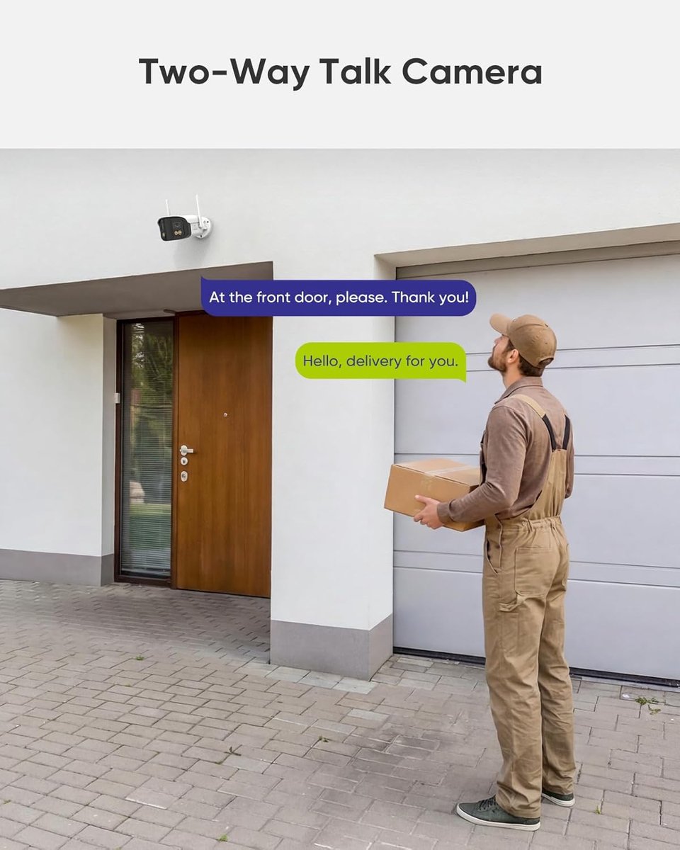 SnelShoppen - 4MP WLAN-camera Outdoor Dual Lens, Wi-Fi 6 Bewakingscamera voor Binnen en Buiten, Nachtzicht in Kleur, 2-Weg Audio, Personenalarm, 10x D