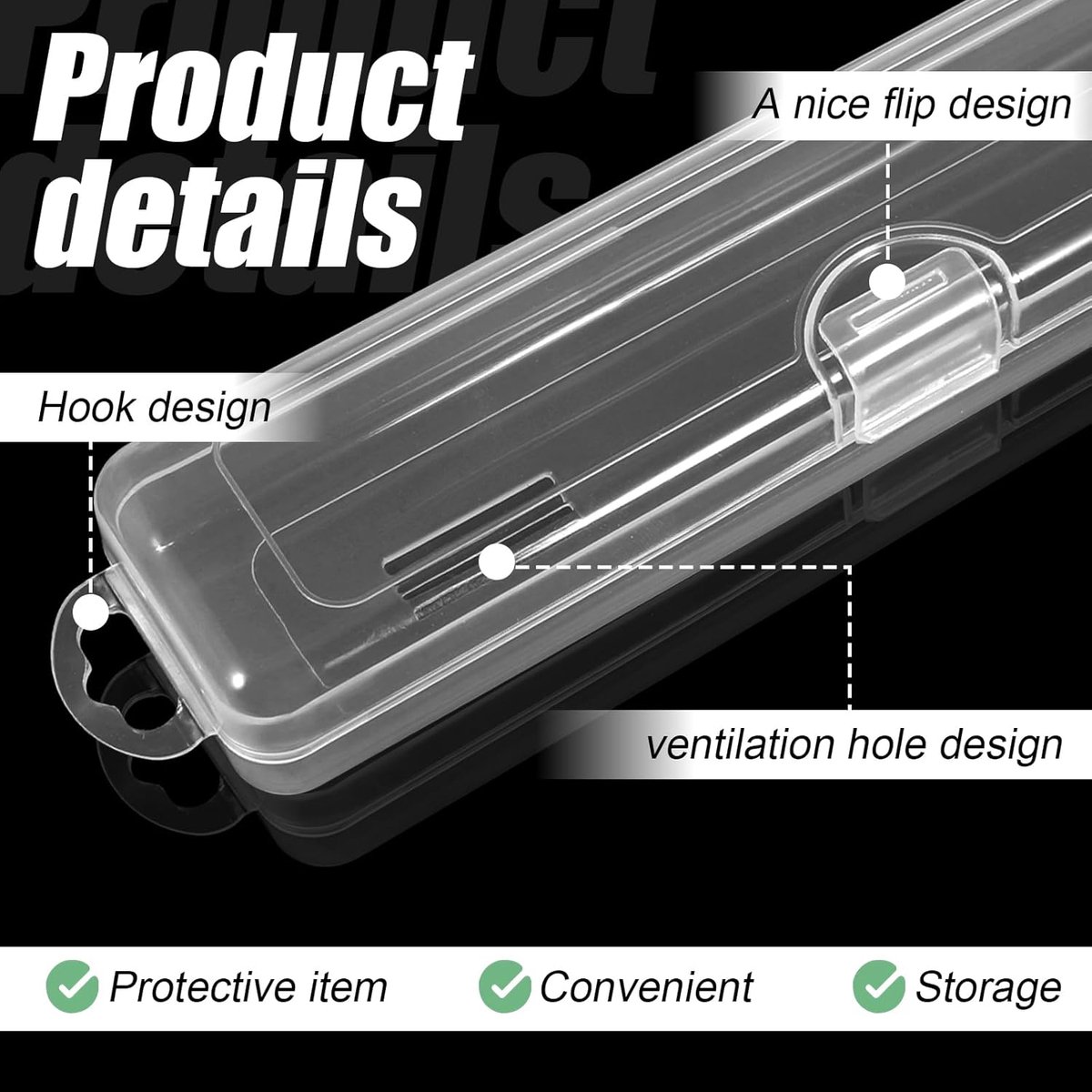 SnelShoppen - 2 Pack Tong Schraper Reis Koffer - Compact en Lichtgewicht Opbergoplossing voor Tongreinigers - Ideaal voor Reizen en Dagelijks Gebruik