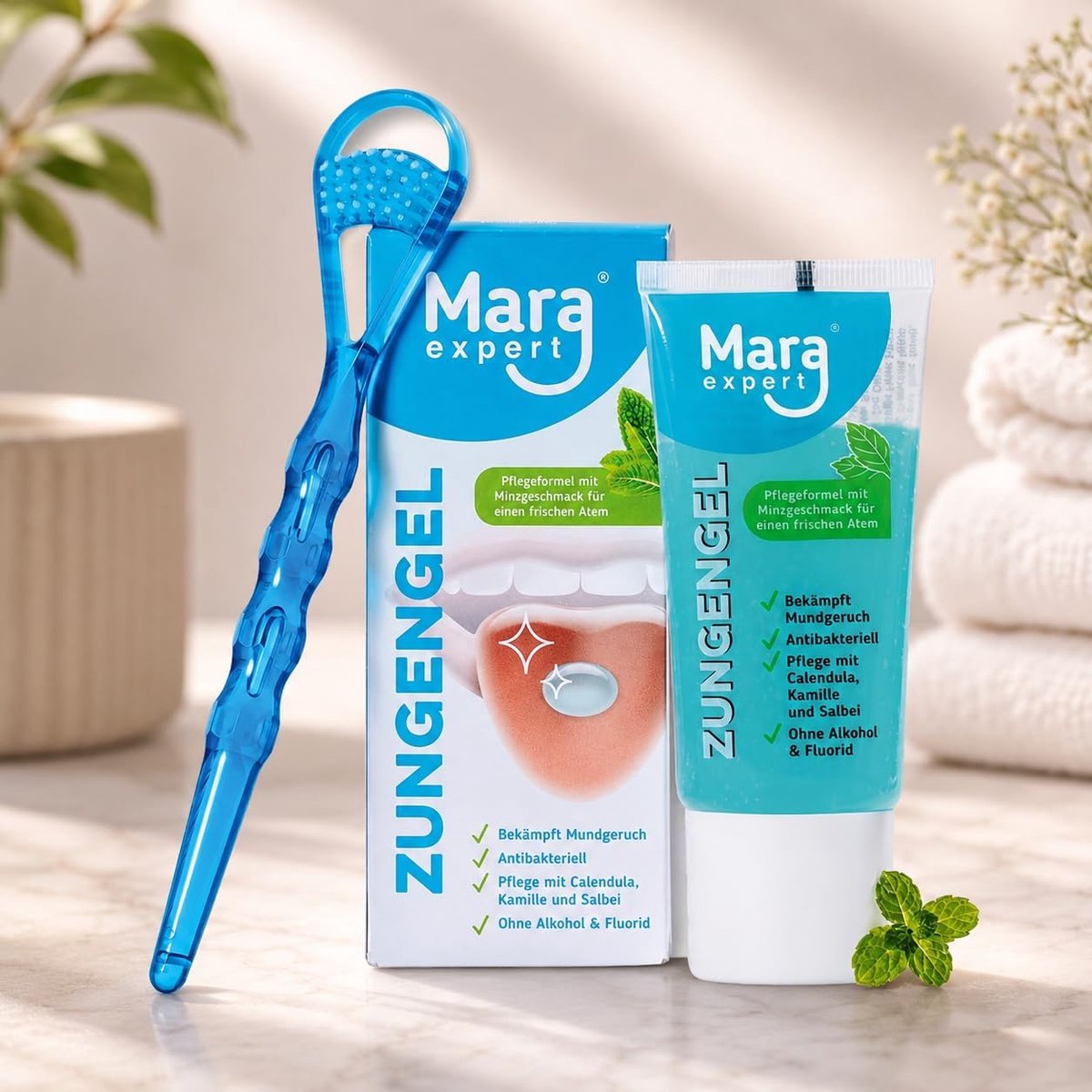 SnelShoppen - Tongue Cleaner + Medische Tongue Gel Set - Tongue Scraper en Tongue Brush voor Frisse Adem - Bestrijd Slechte Adem met Tongverzorging -