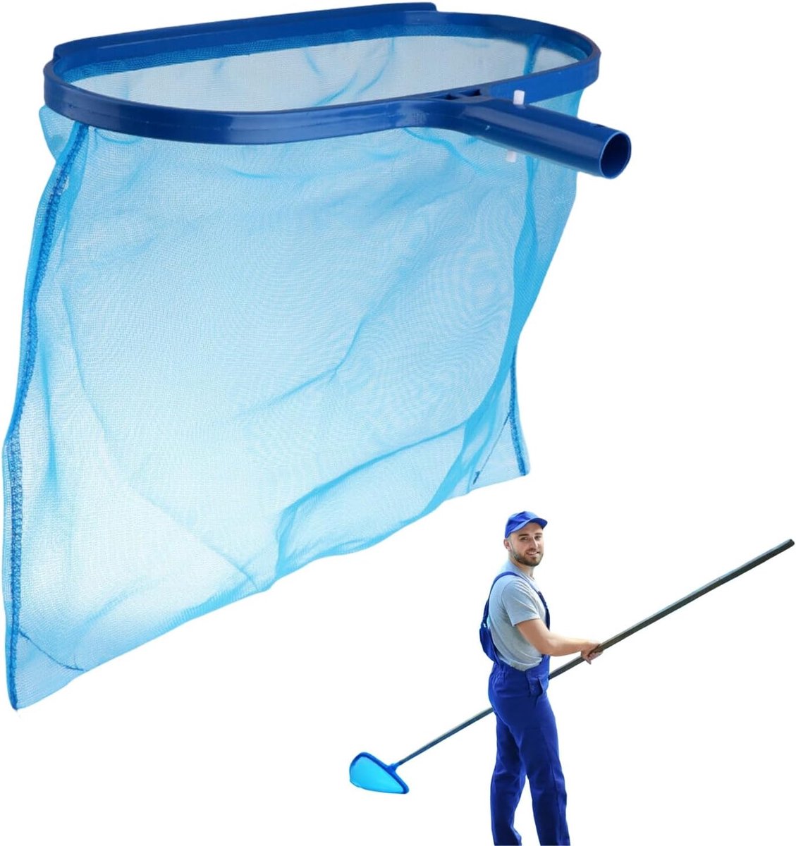SnelShoppen - Landing Net voor Zwembad, Bladeren Net, Pool Skimmer Rake Net, Duurzaam Nylon, Lichtgewicht en Corrosiebestendig, Ideaal voor Zwembad On