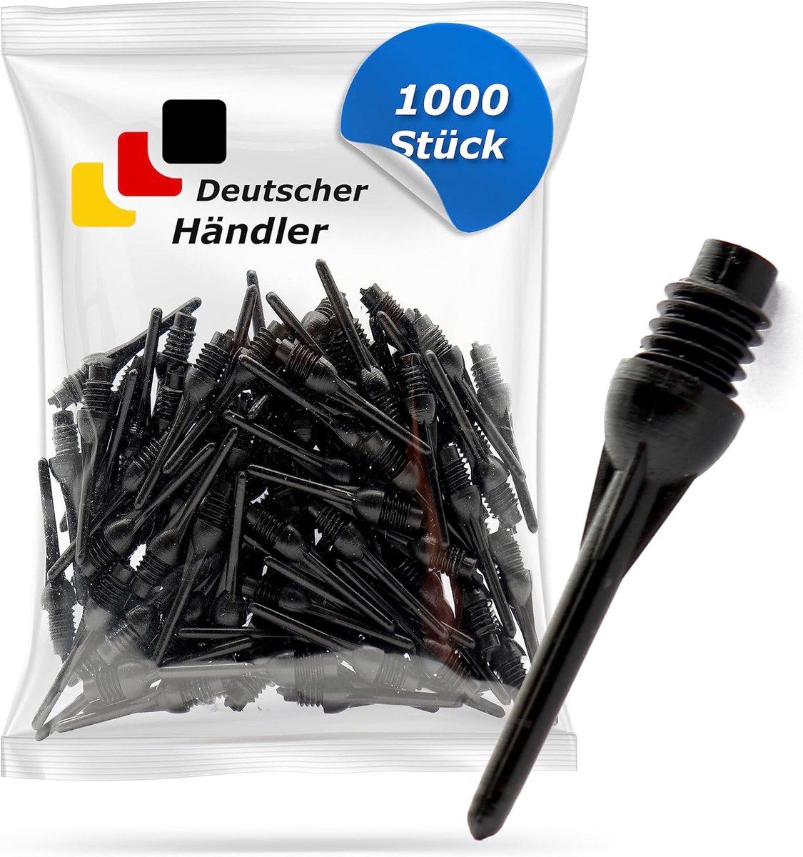 SnelShoppen - Tamay Dartpunten Kunststof 1000 Stuks - Premium Softdartpunten Korte Tip 2BA Schroefdraad - Duurzame Reservepunten voor Zachte Darts - P