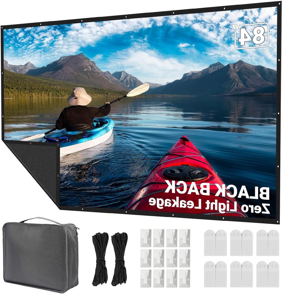 Projectiescherm - Beamerdoek - Thuisbioscoop creëren - Verbeterd contrast en kleur - 84 inch - Zwart
