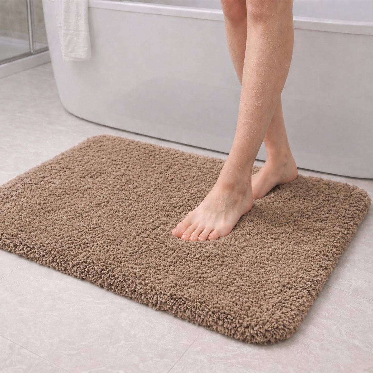SnelShoppen - Antislip Badmat - Super Absorberende Microvezel Badkamertapijt - Zacht en Pl