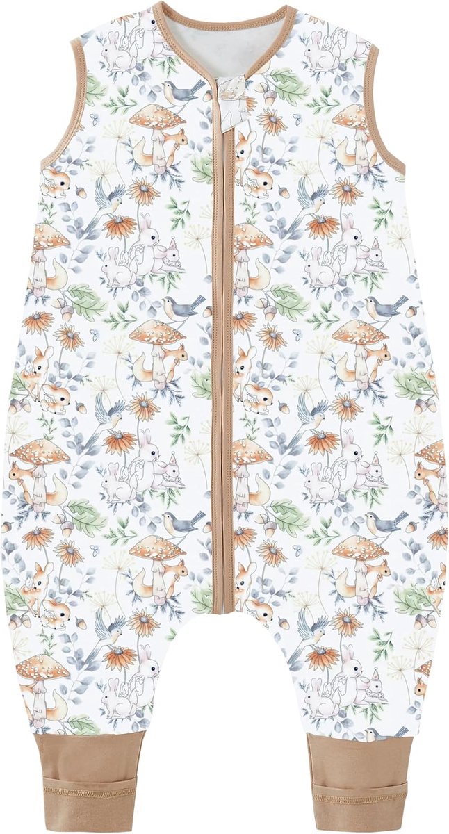 SnelShoppen - Babyzomerslaapzak met voeten 0,5 TOG, kleine kinderslaapzak met pijpen, ongewatteerd, 100% katoen, ademend en comfortabel voor jongens e