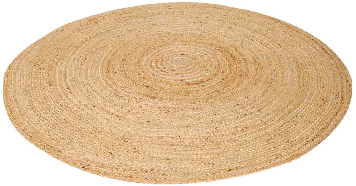 Rond jute vloerkleed – Handgemaakt tapijt van 100% natuurvezel – Naturel beige tot bruin – Ø 90, 120 of 150 cm – Tamani Natur