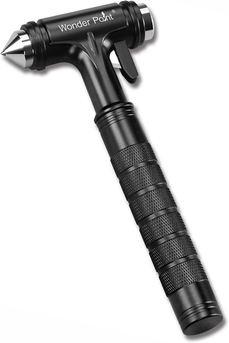 SnelShoppen - Auto Ruitbreker en Veiligheidshamer met Gordelsnijder, 3-in-1 Noodhulpmiddel, Aluminium Legering, Rood, Essentieel voor Auto Veiligheid