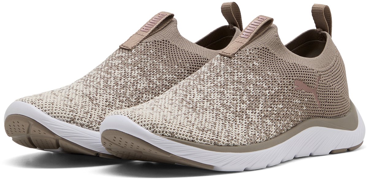 Puma Softride Premier Slip-On Knit Hardloopschoenen Dames 309834 22 Mousegray-rosgold Bont