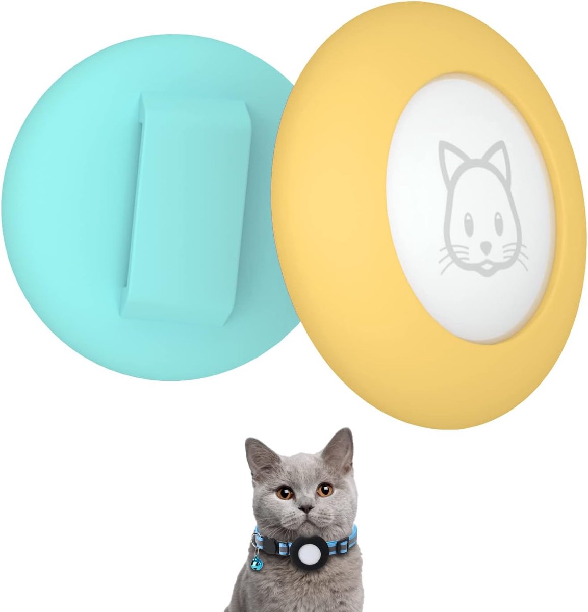 SnelShoppen - Cat Collar Holder voor Apple Air Tag - 2 Stuks Waterdichte Beschermhoes - Geschikt voor Kattenhalsbanden tot 1cm Breed - Kleine Dieren A