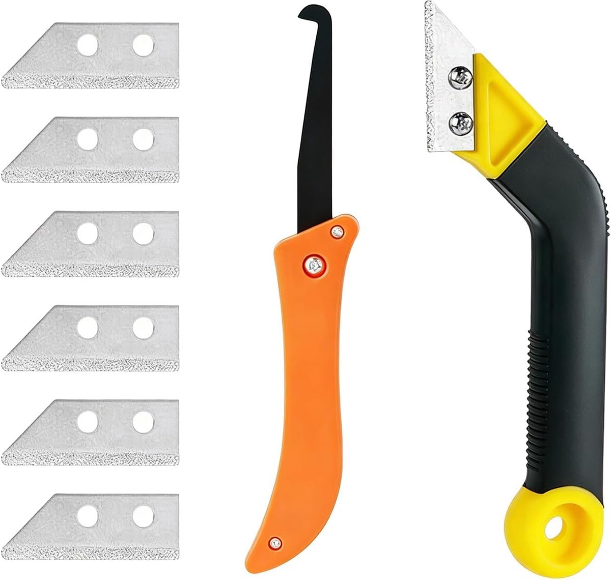 SnelShoppen - Set van 9 Tegelvoegen Schrapers met 1 Hoekzaag en 7 Vervangbladen - Professioneel Gereedschap voor Verwijderen, Schoonmaken en Voorberei