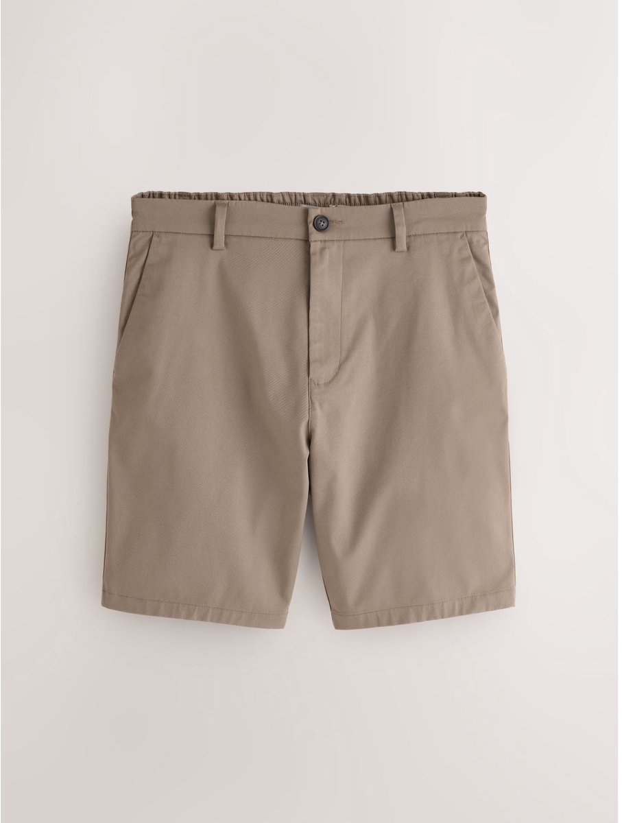 Next - Heren - Stretch chinoshort met elastische taille - Bruin