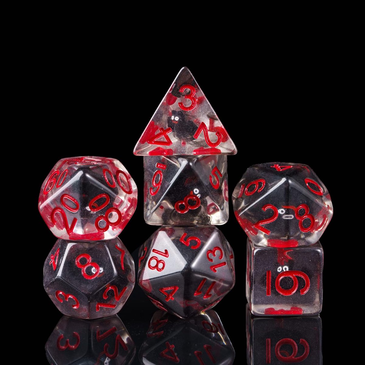 SnelShoppen - 7-Die DND-dobbelstenen Vleermuis, Veelvlaks Dobbelstenenset voor Dungeons and Dragons, Rollenspel, Halloween, Unieke D&D Dobbelstenen, P