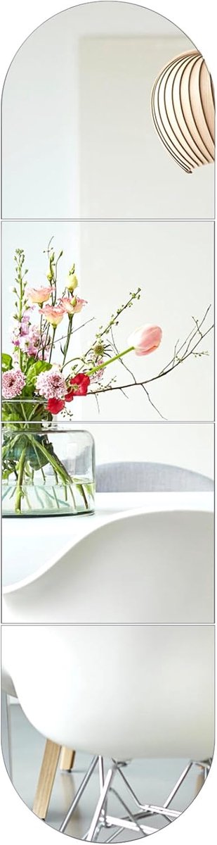 SnelShoppen - Glazen Spiegeltegels Zelfklevend 30x30 cm - HD Reflectie, Vervormingsvrij, 4 Stuks - Muurdecoratie voor Slaapkamer, Badkamer en Kledingk