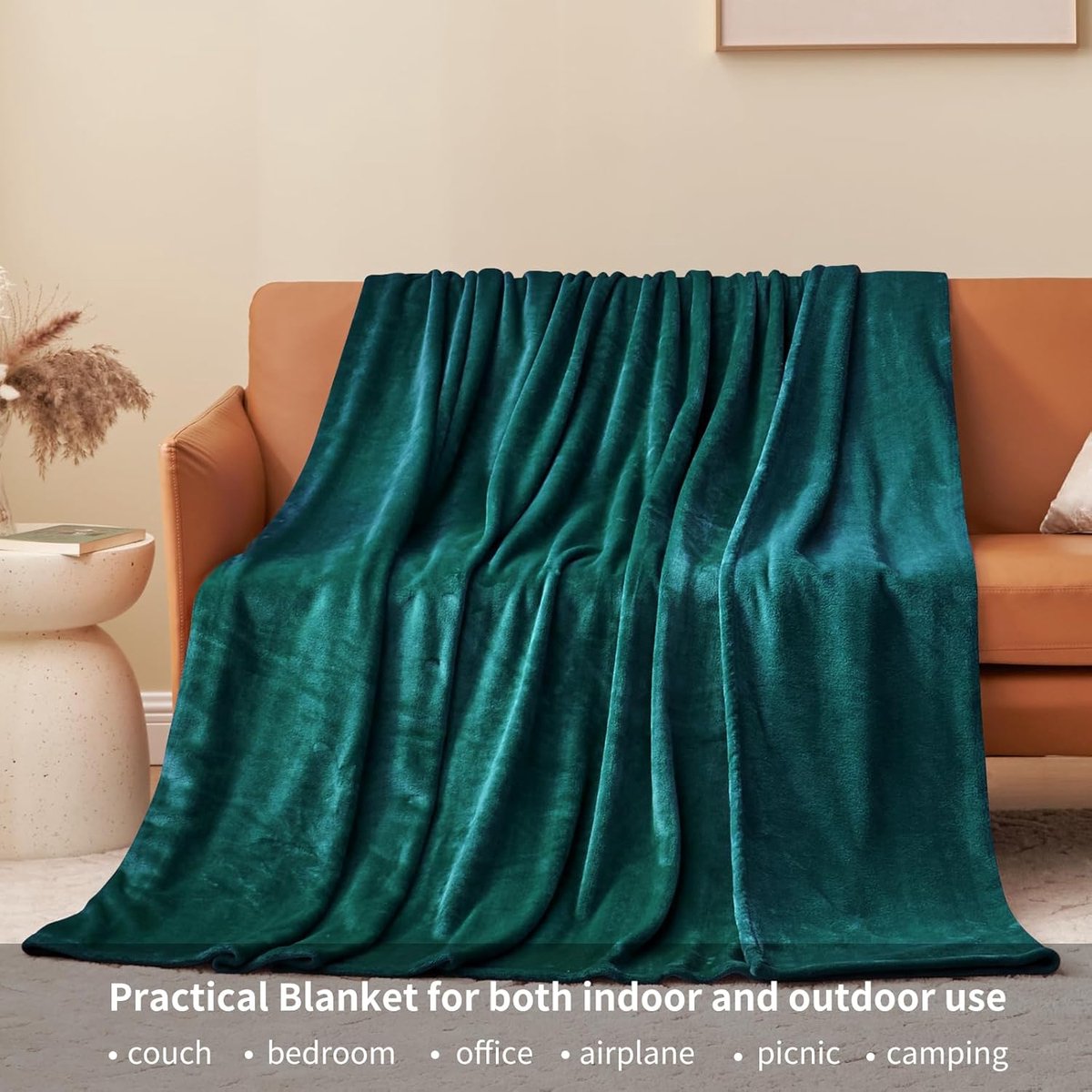 SnelShoppen - Aisbo Knuffeldeken - Pluizige Fleece Deken 150 x 200 cm XL - Warme Donkergroene Bankdeken voor Woonkamer, Ideaal voor Winter en Gezellig