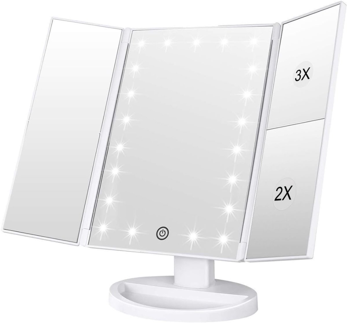 KIRA® Vanity Spiegel - 21 LED-lampen - Hollywood Spiegel - Makeup Spiegel met Verlichting - Wit - 28cm x 18cm x 7cm