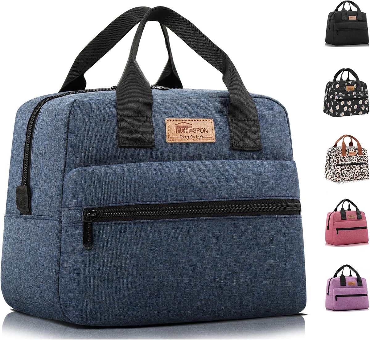 Thijox - Koeltas voor Lunch, Grote Capaciteit, Draagbaar, Waterdichte Stof, Mat, Handtas voor Vrouwen, Mannen en Studenten, Ideaal voor School, Kantoo